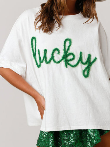 Levoire | T-shirt loose en paillettes pour femmes St. Patrick