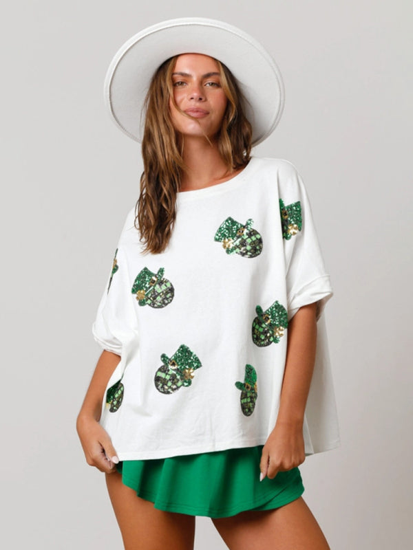 Levoire | Rouva St. Patrick chapeau Paljetit Haut Détachable T-shirt Blanc