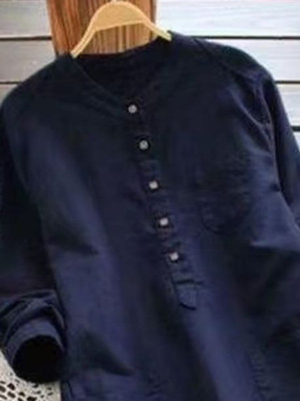 Levoire | Nouvelle robe midi à col Henley unicolore à boutons et manches longues ajustables