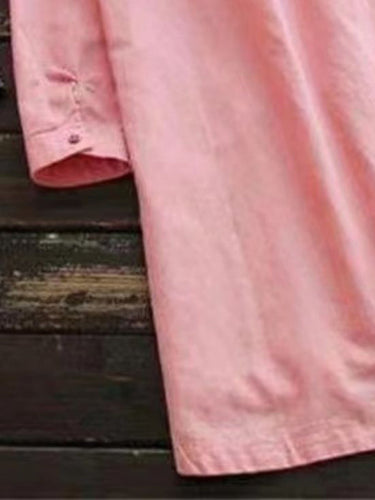 Levoire | Nouvelle robe midi à col Henley unicolore à boutons et manches longues ajustables