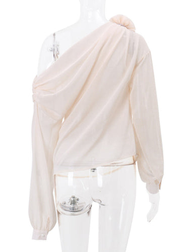 Levoire | Femmes Off-Shoulder Chiffon Imprimé Lâche Haut Blouse