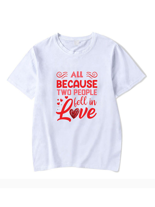 Levoire | T-shirt imprimée pour femmes nouvelle Saint-Valentin Col rond à manches courtes