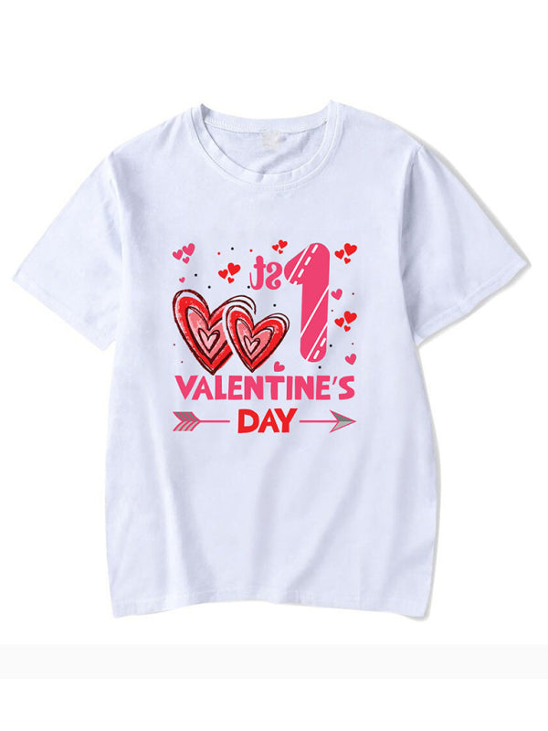 Levoire | T-shirt imprimée pour femmes nouvelle Saint-Valentin Col rond à manches courtes