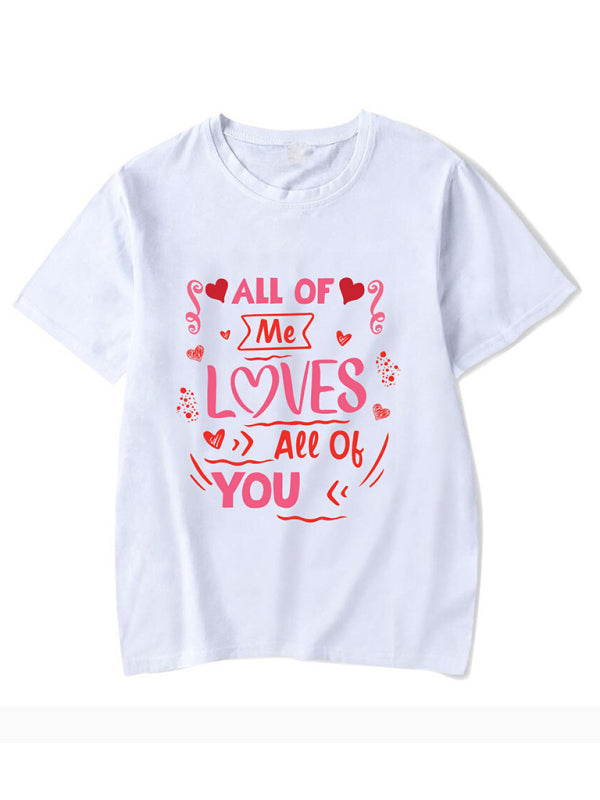 Levoire | T-shirt imprimée pour femmes nouvelle Saint-Valentin Col rond à manches courtes