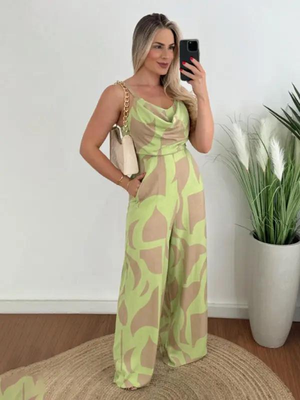 Levoire | Nouveau pantalon de combinaison tendance pour pendulaire avec jambes droites VertJaune