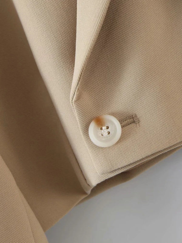 Levoire | Nouvelle veste courte décontractée à bouton en biais tendance + ensemble jupe haute à poches