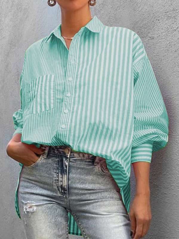 Levoire | Nouvelle chemise rayée simple moderne à manches longues pour femmes