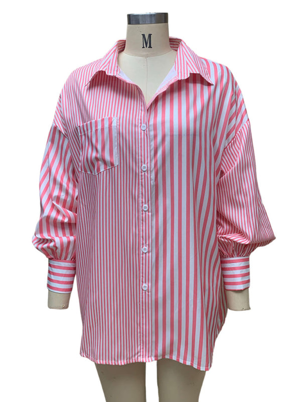 Levoire | Nouvelle chemise rayée simple moderne à manches longues pour femmes
