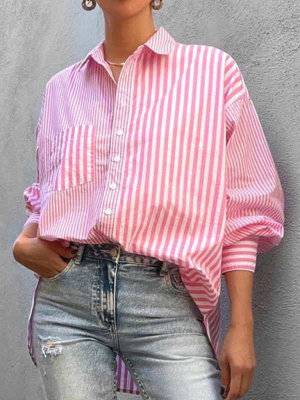 Levoire | Nouvelle chemise rayée simple moderne à manches longues pour femmes