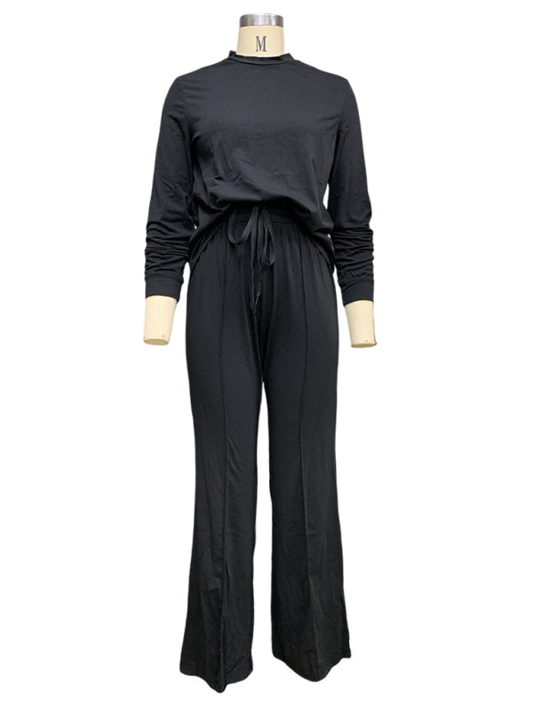 Levoire | Nouveau t-shirt tendance à manches longues, pantalon droit, costume deux pièces