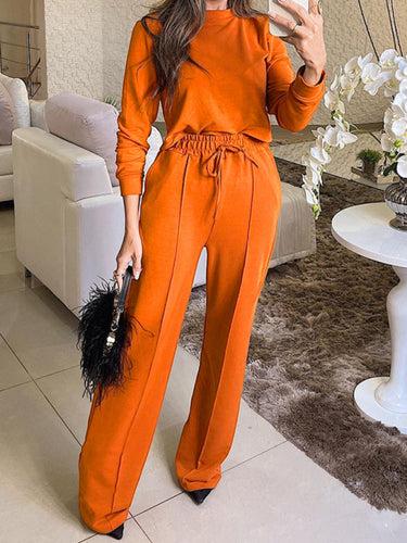Levoire | Nouveau t-shirt tendance à manches longues, pantalon droit, costume deux pièces