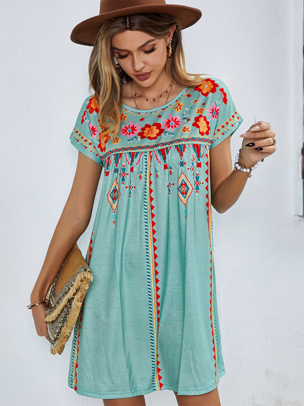 Levoire | Nouveau style de vacances décontracté robe courte Vert