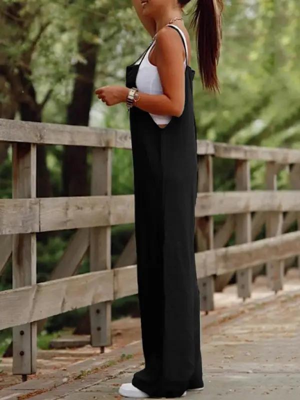 Levoire | Nouveau combinaison féminine unie avec des jambes larges
