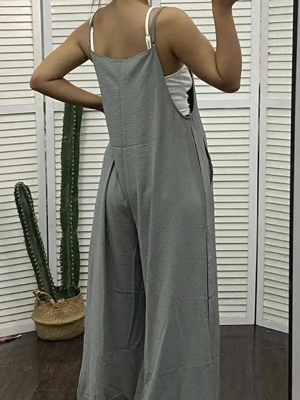 Levoire | Nouveau combinaison féminine unie avec des jambes larges