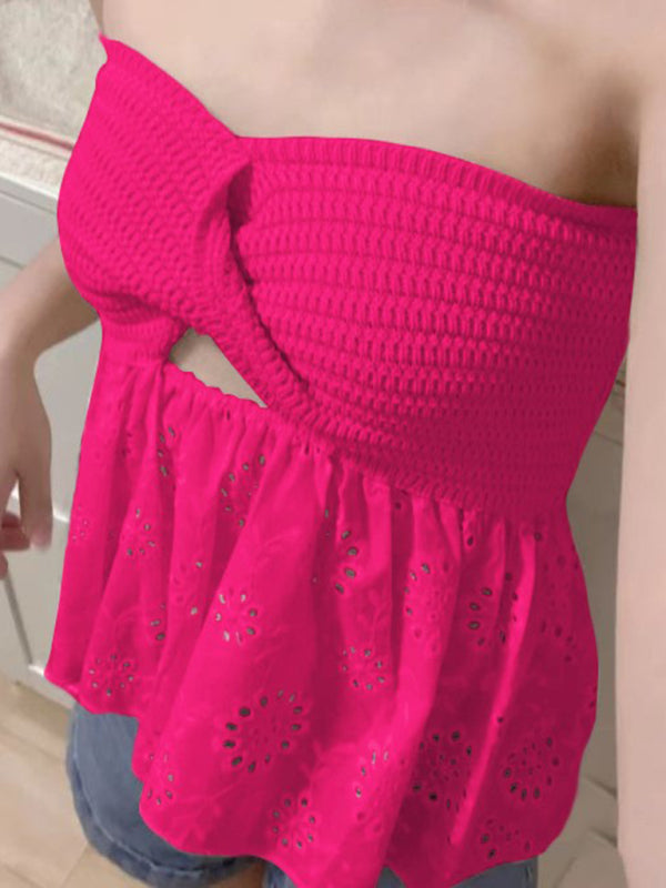 Levoire | Mode brodé top tube sexy de couture Rosa