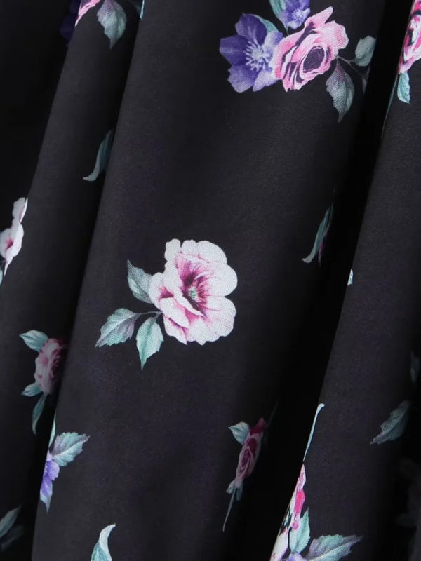 Levoire | Femmes Blanc Fleuri À Volants Haut + Jupe Ensemble