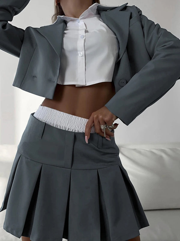 Levoire | Nouvelle robe longue à manches longues mignonne et sexy + robe en A mi-longue (collants blancs non inclus) Harmaa