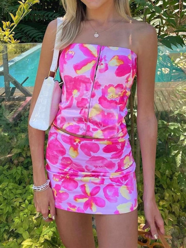 Levoire | Naisille Ny Putkitoppi Sexy Design Fleur Tunique Top Mette Jupe Accentuant Hanches Robe
