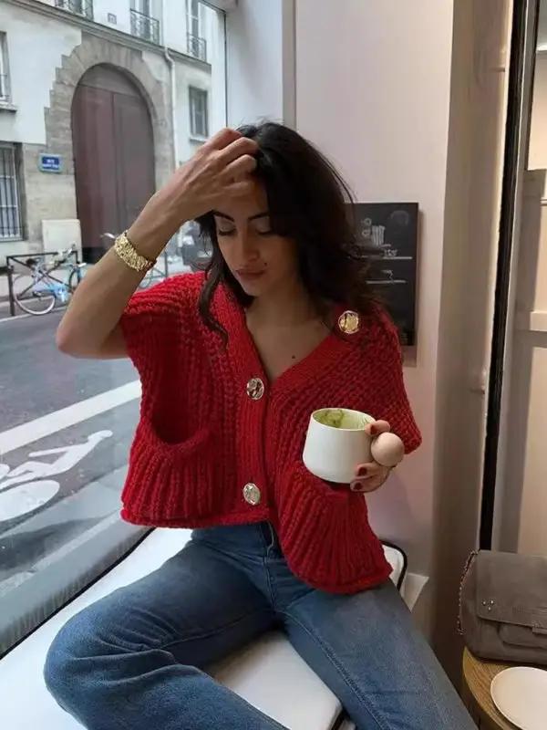 Levoire | Uusi Motek Décontracté Épais Tricoté Gilet Cardigan