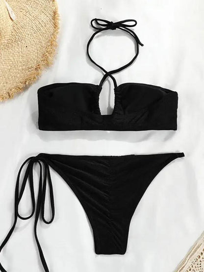 Levoire | Nouveau imprimé à pois bikini bandeau fendu