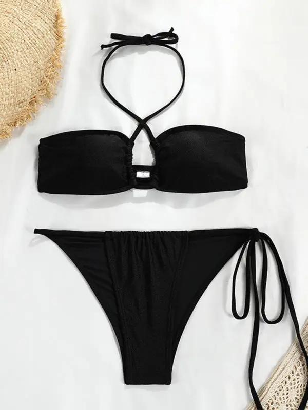 Levoire | Nouveau imprimé à pois bikini bandeau fendu