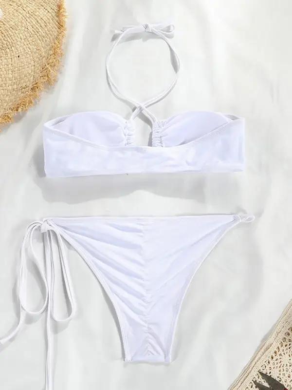 Levoire | Nouveau imprimé à pois bikini bandeau fendu