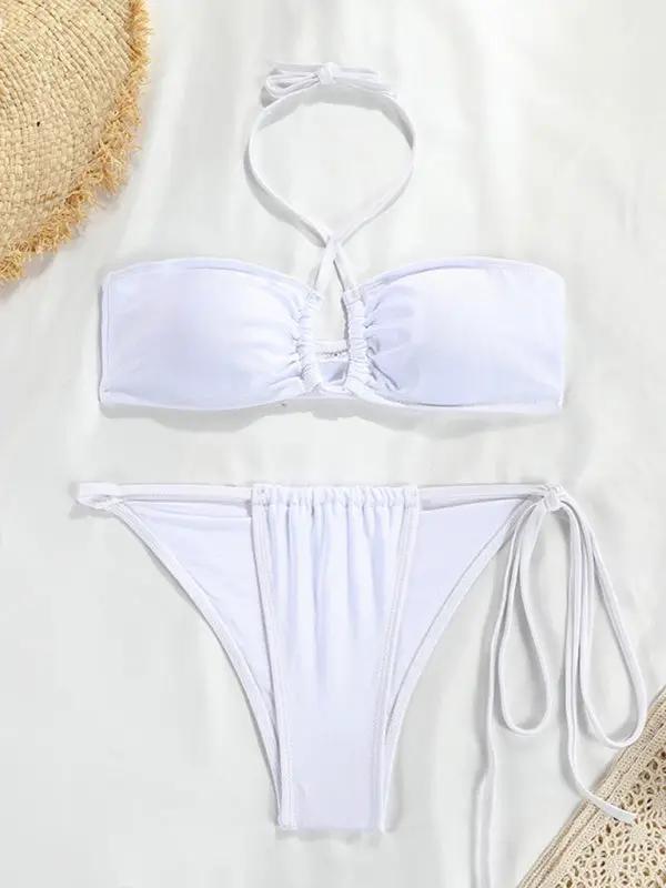 Levoire | Nouveau imprimé à pois bikini bandeau fendu