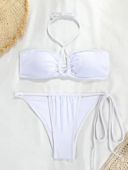 Levoire | Nouveau imprimé à pois bikini bandeau fendu