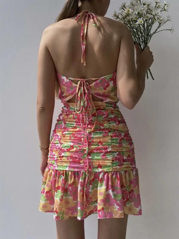 Levoire | Femmes nouvelle motif floral taille bretelle robe