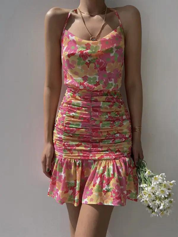 Levoire | Femmes nouvelle motif floral taille bretelle robe
