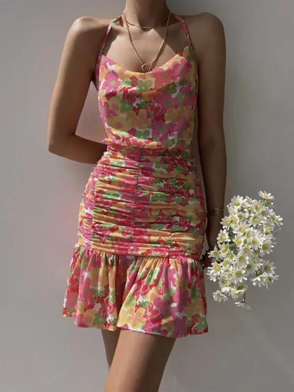 Levoire | Femmes nouvelle motif floral taille bretelle robe