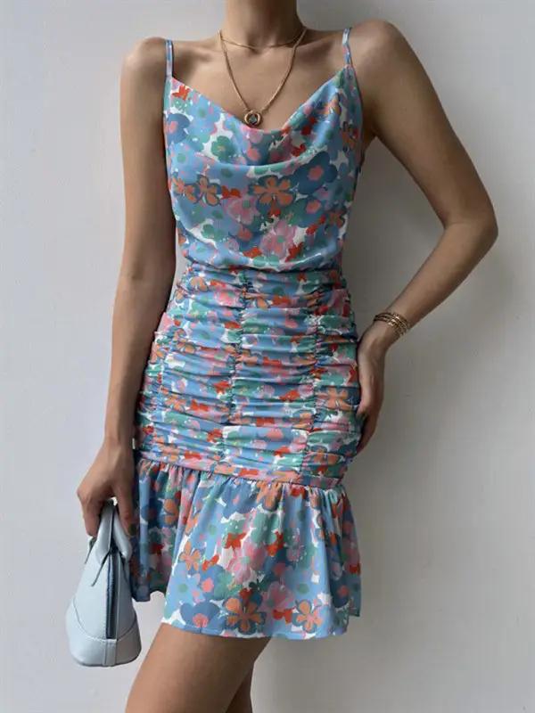 Levoire | Femmes nouvelle motif floral taille bretelle robe