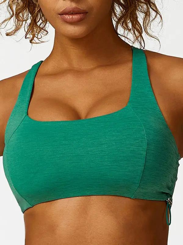 Levoire | Nouveau verrou de lacet vêtements de yoga respirants uni yoga-brassière Vert