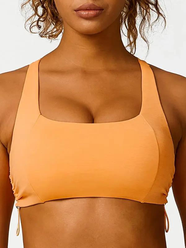 Levoire | Nouveau verrou de lacet vêtements de yoga respirants uni yoga-brassière Orange