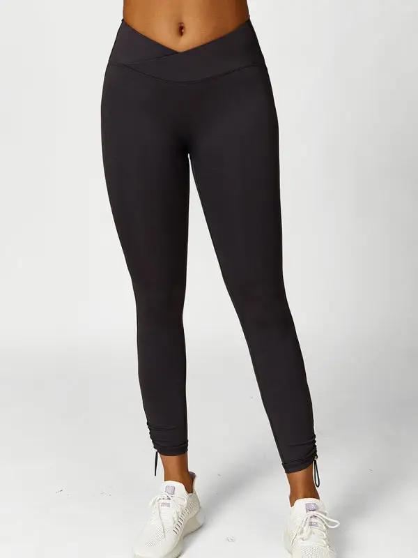 Levoire | Nouveau sweat à capuche pantalon de jogging vêtements de yoga respirant uni leggings de course Noir