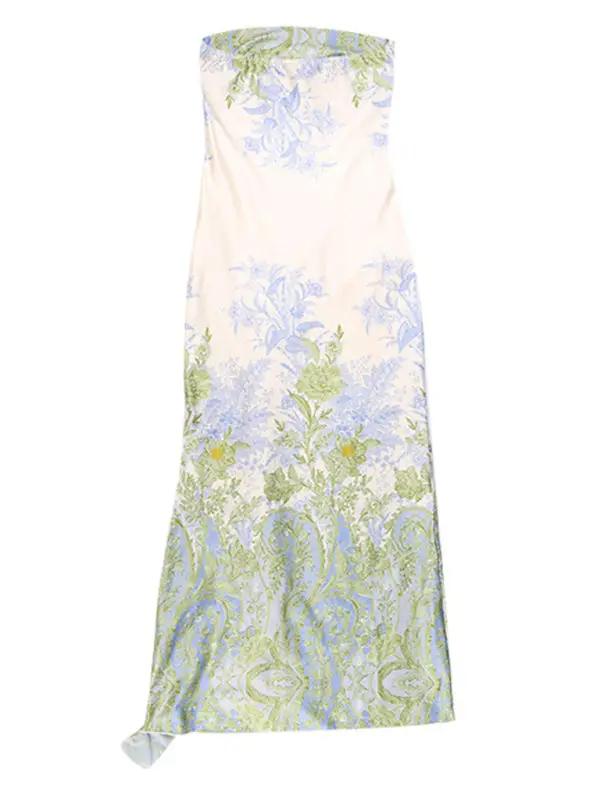 Levoire | Nouvelle style élégant en mesh imprimé slim-fit tube haut robe