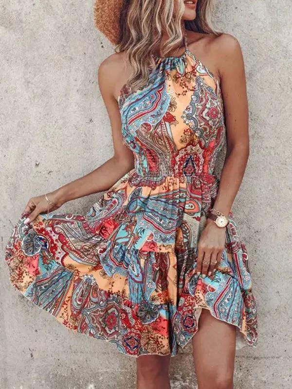 Levoire | Nouvelle robe sexy sans épaules à col halter pour dames Bleu Clair