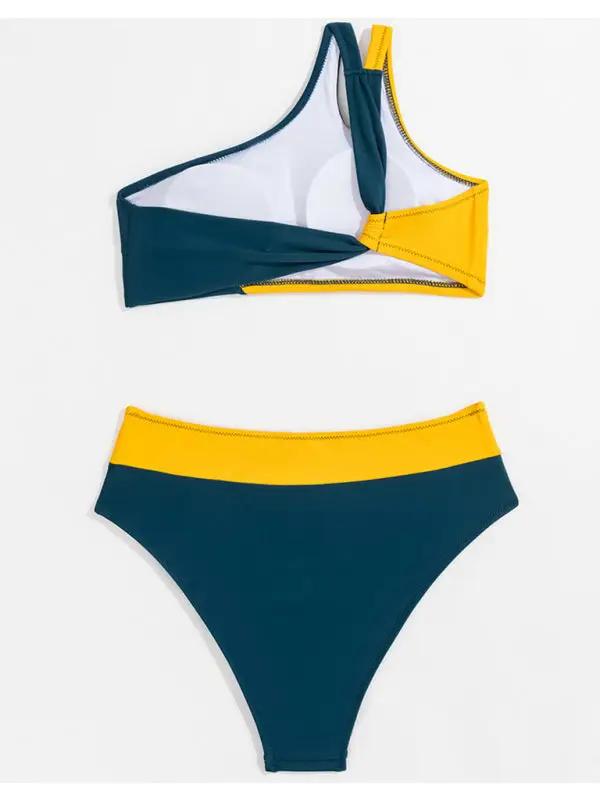 Levoire | Nouvelle combinaison de couleurs En- épaules Sexy Fente Maillot de bain Plage Ensemble de bikini