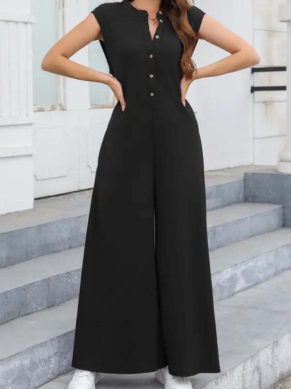 Levoire | Nouveau Décontracté Ample Poches Respirant Pantalons Large Harem Salopette Noir