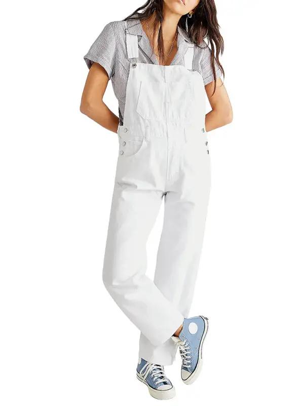 Levoire | Nouveau style combinaison décontractée en denim lâche Blanc