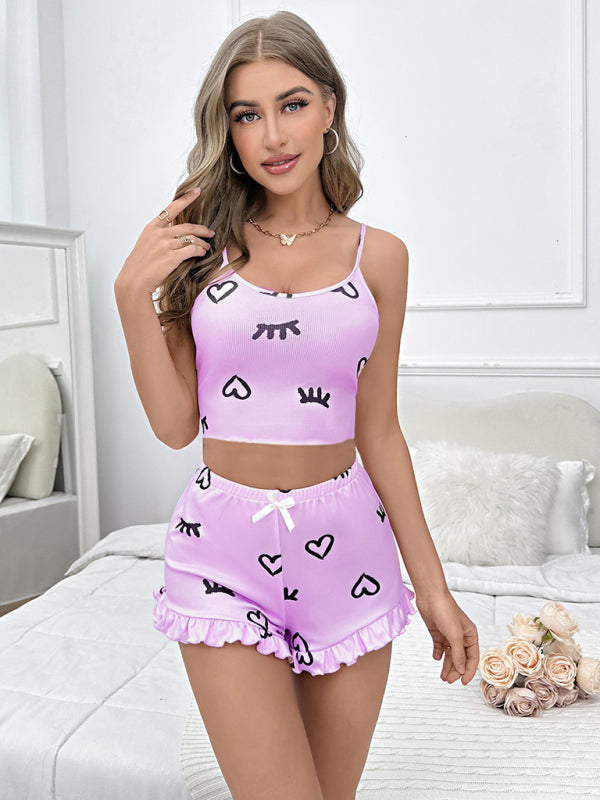 Levoire | Nouveau haut floral sexy + ensemble de vêtements d'intérieur shorts