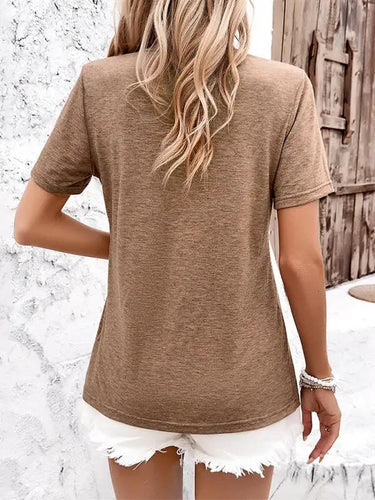 Levoire | Femmes décontracté uni t-shirt à manches courtes
