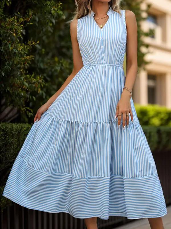 Levoire | Robe sans manches pour femme avec des rayures verticales