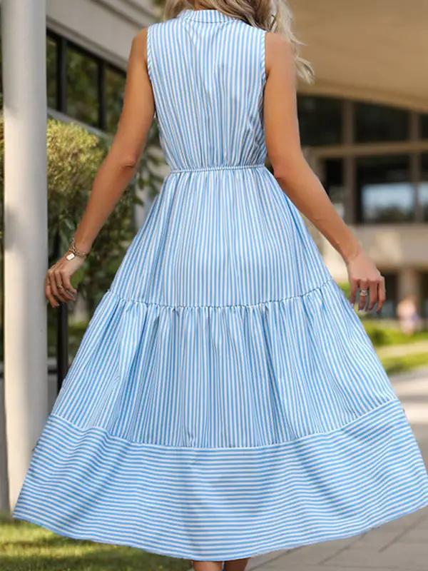 Levoire | Robe sans manches pour femme avec des rayures verticales
