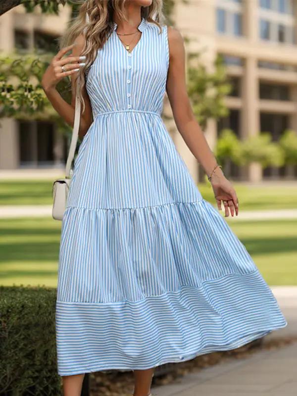 Levoire | Robe sans manches pour femme avec des rayures verticales