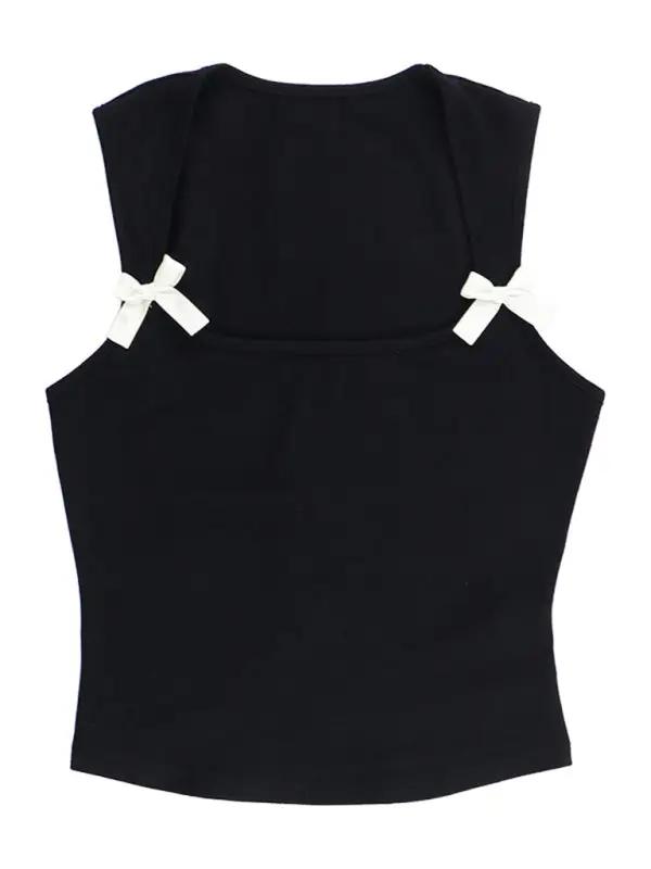 Levoire | Nouveau style simple décontracté gilet polyvalent avec arc décoratif sur le dessus