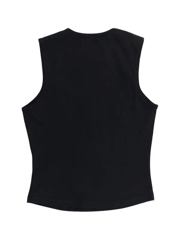 Levoire | Nouveau style simple décontracté gilet polyvalent avec arc décoratif sur le dessus