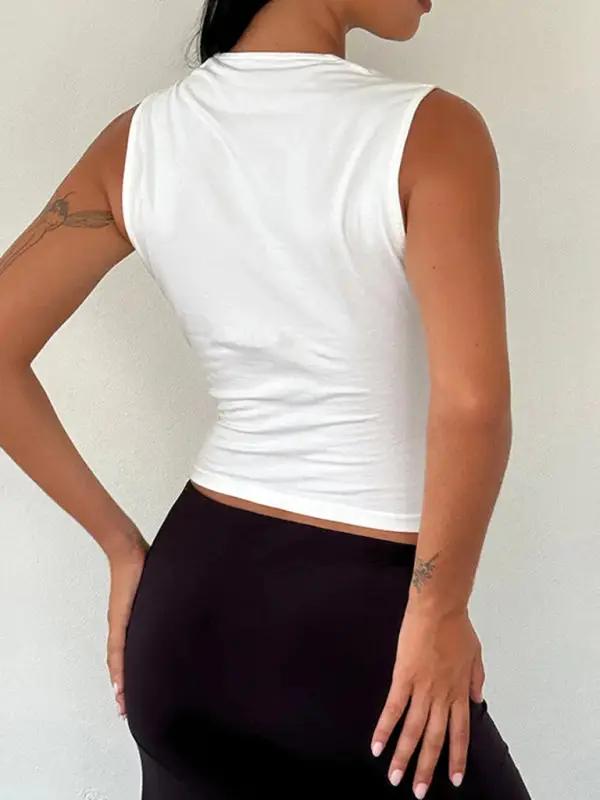 Levoire | Nouveau style simple décontracté gilet polyvalent avec arc décoratif sur le dessus