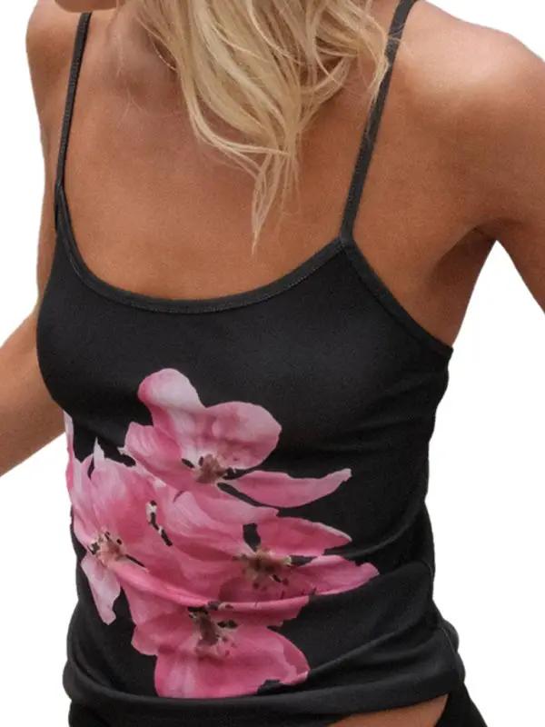 Levoire | Nouveau top sexy sans dos slim à contraste pour le printemps et l'été pour les filles chaudes Noir