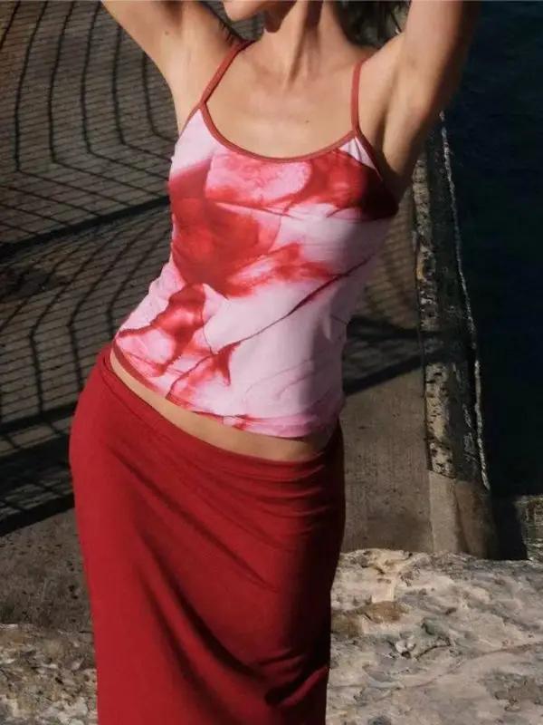 Levoire | Nouveau top sexy sans dos slim à contraste pour le printemps et l'été pour les filles chaudes Rot
